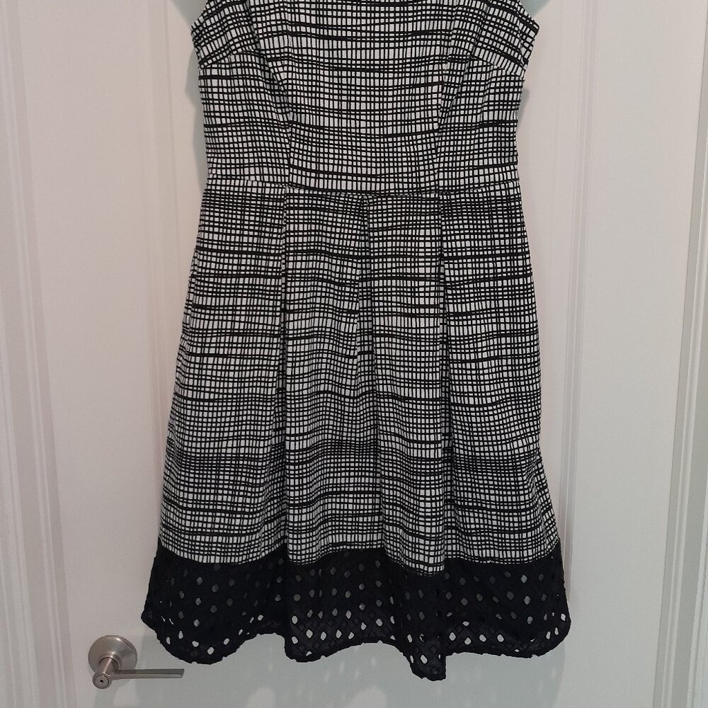 Scoop Nack and Sexy Back Dress with Eyelet Hem - Size 10
